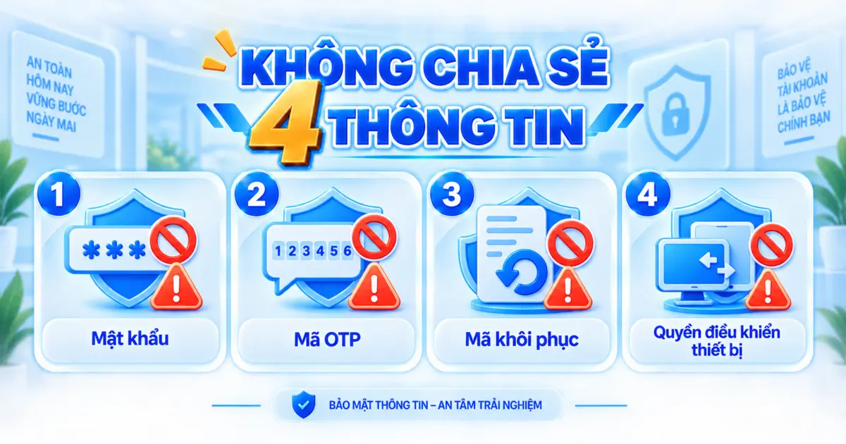 Bốn thông tin không được chia sẻ khi liên hệ hỗ trợ